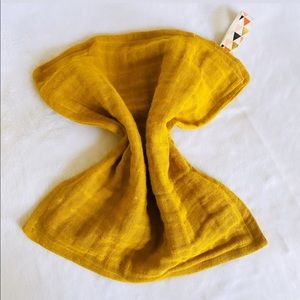 Mustard Colored Muslin Baby Lovey Security Blanket